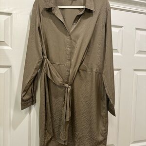 Heartloom Zebra Print Green Dress